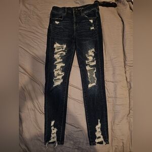 American Eagle Hi-Rise Distressed Jegging Skinny Jeans